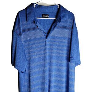 Ben Hogan Performance Stretch Polo Men's Size 2XL Light Blue Striped